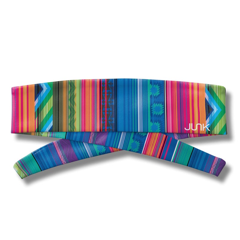 JUNK Brands Flex Tie Headband - Moisture-Wicking, Performance Fabric, Non-Slip, Sports Sweatband for Men & Women - One Size - On The Border - Image 3